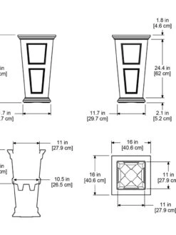 Fairfield Self-Watering Tall Patio Planters, 28” -Outdoor Garden Store 39342 15V tif