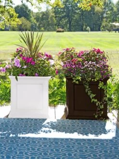 Fairfield Self-Watering Square Planter, 20” X 20” -Outdoor Garden Store 39618 3022 001E tif