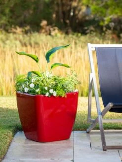 Viva Square Self-Watering Rolling Planter, 20" Diameter, Set Of 2 -Outdoor Garden Store 3 4 crop 8612930 0035 tif