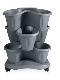 Trifoglio 3-Tier Planter On Wheels -Outdoor Garden Store 3 4 crop 8613625 02V