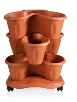 Trifoglio 3-Tier Planter On Wheels -Outdoor Garden Store 3 4 crop 8613625 05V