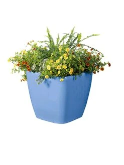 Viva Square Self-Watering Rolling Planter, 14" Diameter -Outdoor Garden Store 8589777BL 6080 tif