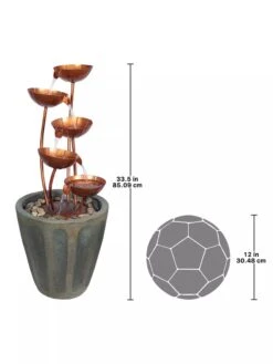 Copper Lotus Cascading Fountain 7 Copper Lotus Cascading Fountain -Outdoor Garden Store 8589843 02V