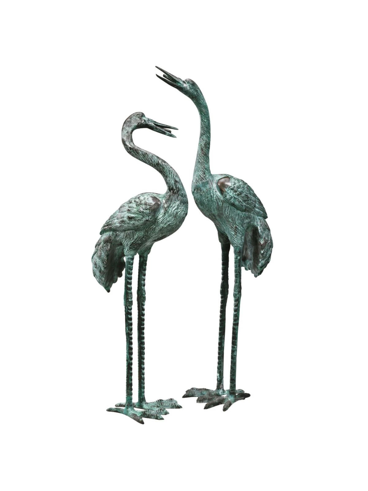 Bronze Crane Statues, Large 3 Bronze Crane Statues, Large