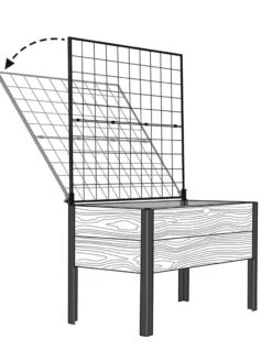 Elevated Planter Box And Space-Maker Pivoting Trellis Set, 2' X 4' -Outdoor Garden Store 8590247 001 tif