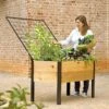 Elevated Planter Box And Space-Maker Pivoting Trellis Set, 2' X 4' -Outdoor Garden Store 8590247 492 cedar planter box with trellis tif