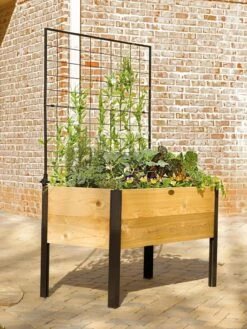 Elevated Planter Box And Space-Maker Pivoting Trellis Set, 2' X 4' -Outdoor Garden Store 8590247 550 tif