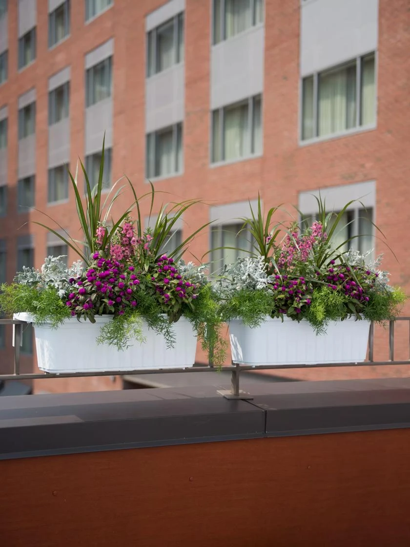 Adjustable Self-Watering Railing Planter, 24" 4 Adjustable Self-Watering Railing Planter, 24" - Image 2