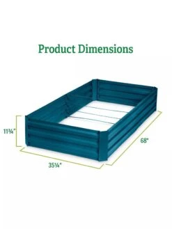 Demeter Corrugated Metal Raised Bed, 34" X 68" -Outdoor Garden Store 8594183 dims GSC
