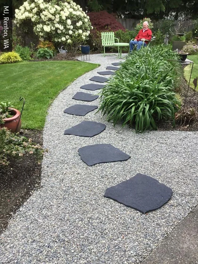 Recycled Rubber Flagstone Stepping Stone 3 Recycled Rubber Flagstone Stepping Stone