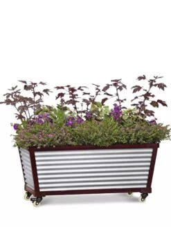Short Galvanized Self-Watering Trough Planter -Outdoor Garden Store 8594329 5065 tif