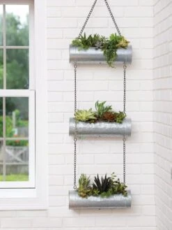Galvanized Hanging Triple Planter -Outdoor Garden Store 8595213 6540 tif