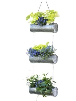 Galvanized Hanging Triple Planter -Outdoor Garden Store 8595213 6967 tif