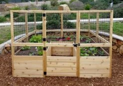 Garden In A Box Cedar Raised Bed With Deer Fence, 8' X 8' -Outdoor Garden Store 8595875 03V tif