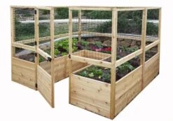 Garden In A Box Cedar Raised Bed With Deer Fence, 8' X 8' -Outdoor Garden Store 8595875 07V tif
