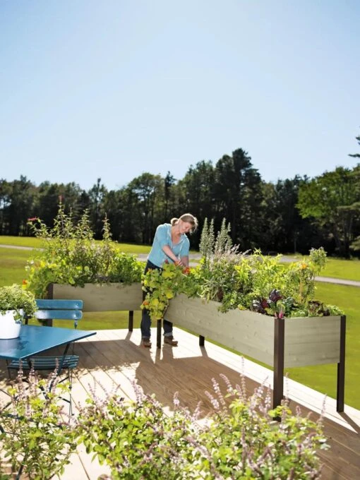 Eco-Stained Elevated Planter Box, 2'x8' -Outdoor Garden Store 8596760 3821 tif