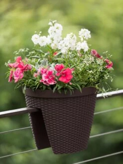 Weave Round Railing Planter, 11" -Outdoor Garden Store 8598370 8584 tif