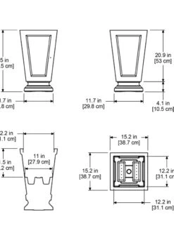 Kensington Self-Watering Tall Patio Planter, 25" -Outdoor Garden Store 8598549 07V tif