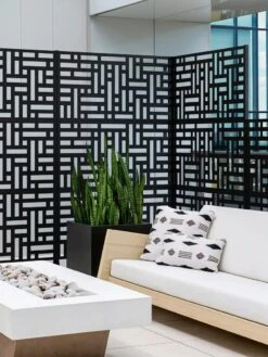 Veradek 3-Panel Privacy Screen Set, Blocks -Outdoor Garden Store 8599185 09V tif