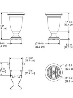 Ellington Self-Watering Urn Planter, 24" -Outdoor Garden Store 8600110 11V tif