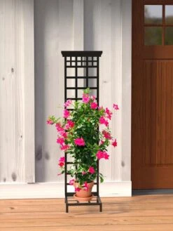 Mission-Style Planter Stand With Trellis -Outdoor Garden Store 8600111 01V tif