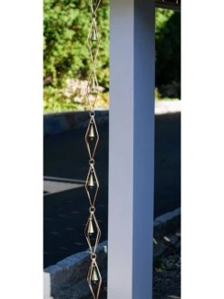 Diamond Pure Copper Rain Chain, 8-1/2' -Outdoor Garden Store 8600205 01v