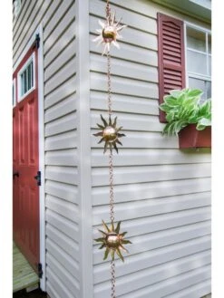 Sun Pure Copper Rain Chain, 8-1/2' -Outdoor Garden Store 8600206 01v