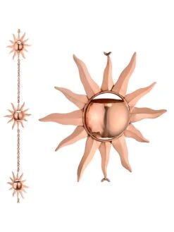 Sun Pure Copper Rain Chain, 8-1/2' -Outdoor Garden Store 8600206 04v