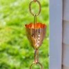Crocus Pure Copper Rain Chain, 8.5' -Outdoor Garden Store 8600207 02v crocus solid copper rain chain 8 foot
