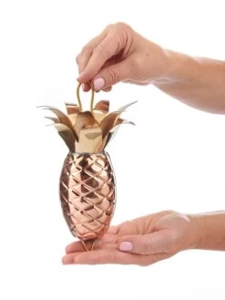 Pineapple Pure Copper Rain Chain, 8.5' -Outdoor Garden Store 8600210 03v