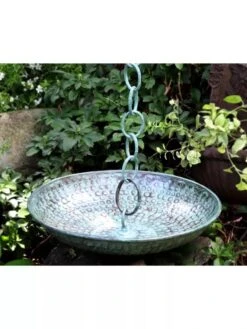Rain Chain Basins 6 Rain Chain Basins -Outdoor Garden Store 8600211 04V rain chain basins blue verde patina