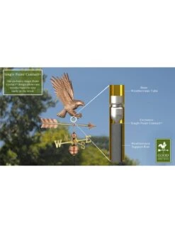 Bald Eagle Copper Weathervane -Outdoor Garden Store 8600276 01v
