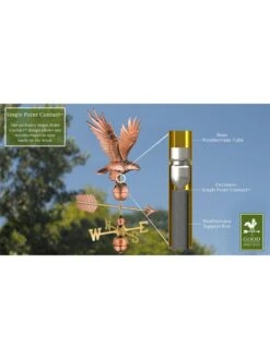 Freedom Eagle Copper Weathervane -Outdoor Garden Store 8600277 02v