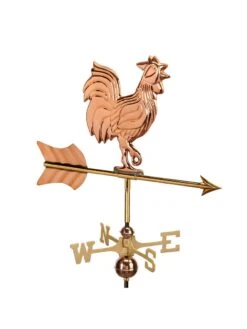 Rooster Cottage Copper Weathervane With Roof Mount -Outdoor Garden Store 8600284 03v