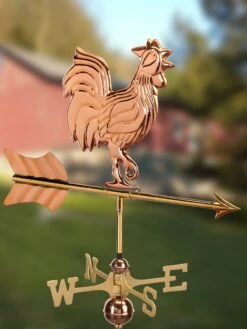 Rooster Garden Copper Weathervane With Pole 8 Rooster Garden Copper Weathervane With Pole -Outdoor Garden Store 8600284 05v rooster cottage copper weathervane roof mount