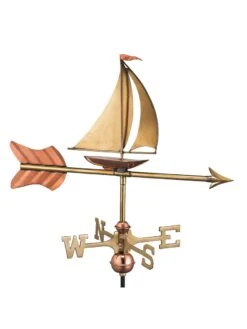 Sailboat Cottage Copper Weathervane With Roof Mount -Outdoor Garden Store 8600347 02v sailboat cottage copper weathervane roof mount
