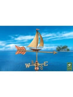 Sailboat Garden Copper Weathervane With Pole -Outdoor Garden Store 8600347 03v sailboat cottage copper weathervane roof mount 1