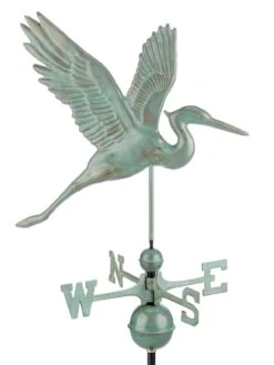 Graceful Blue Heron Copper Weathervane -Outdoor Garden Store 8600374 05v graceful blue heron weathervane blue verde