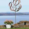 Flower Staked Wind Spinner, 29" -Outdoor Garden Store 8600485 01v flower staked wind spinner 29 inch