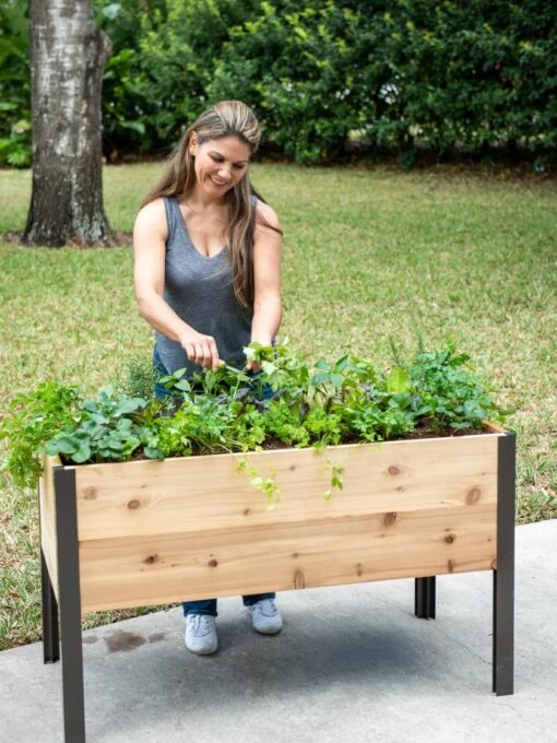 Self-Watering Elevated Planter Box, 2' X 4' -Outdoor Garden Store 8608959 4040 tif