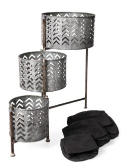 Galvanized Grow Bag Triple Planters With Stand 10 Galvanized Grow Bag Triple Planters With Stand -Outdoor Garden Store 8609180 4817 tif