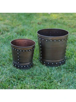 Riveted Planters, Set Of 2 15 Riveted Planters, Set Of 2 -Outdoor Garden Store 8610032 01v