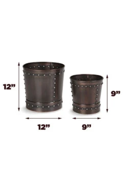 Riveted Planters, Set Of 2 17 Riveted Planters, Set Of 2 -Outdoor Garden Store 8610032 03v