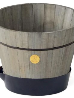 VegTrug® Build-a-Barrel Wooden Planter With Self-Watering Reservoir Tray, 18" -Outdoor Garden Store 8610253 08V tif