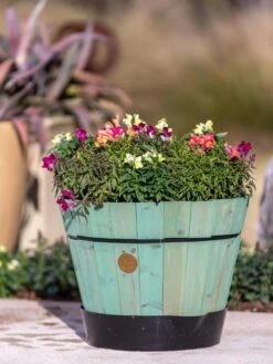 VegTrug® Build-a-Barrel Wooden Planter With Self-Watering Reservoir Tray, 18" -Outdoor Garden Store 8610253 6747 tif