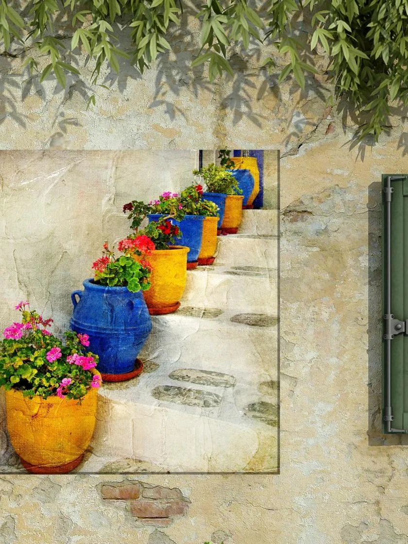 Bright Pots Outdoor Wall Art, 3 Bright Pots Outdoor Wall Art,