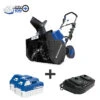 Snow Joe 24V-X2-SB18 48-Volt ION+ Cordless Snow Blower Kit | 18-Inch | W/ 2 X 4.0-Ah Batteries And Charger -Outdoor Garden Store 8610667 01v snow joe cordless snow blower kit