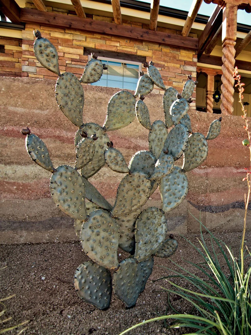 Desert Steel Prickly Pear Cactus Sculpture, Grande 4 Desert Steel Prickly Pear Cactus Sculpture, Grande - Image 2