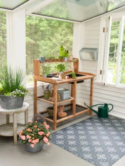 New Release -Outdoor Garden Store 8611009 021 acacia potting bench with soil reservoir