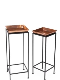 Square Nesting Plant Stands With Trays, Set Of 2 -Outdoor Garden Store 8611014 0924 tif